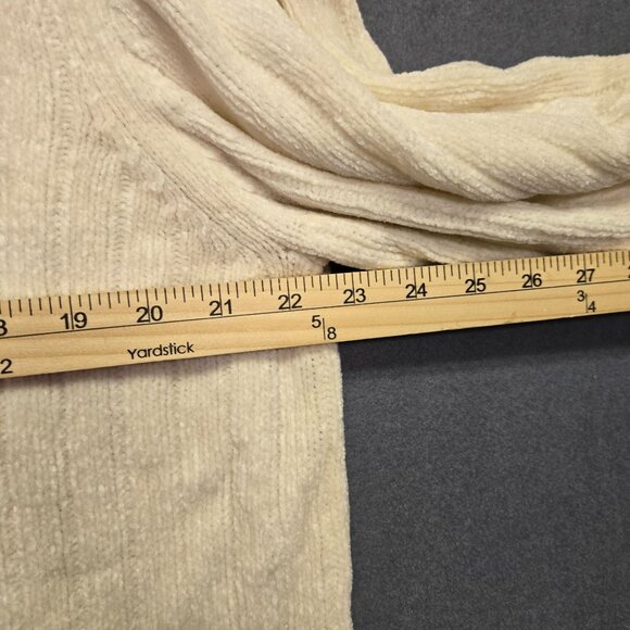 Alfred Dunner Grandmacore Cottage Cozy XL Cream Cable Knit Floral Embroidered Sw - Picture 6 of 9